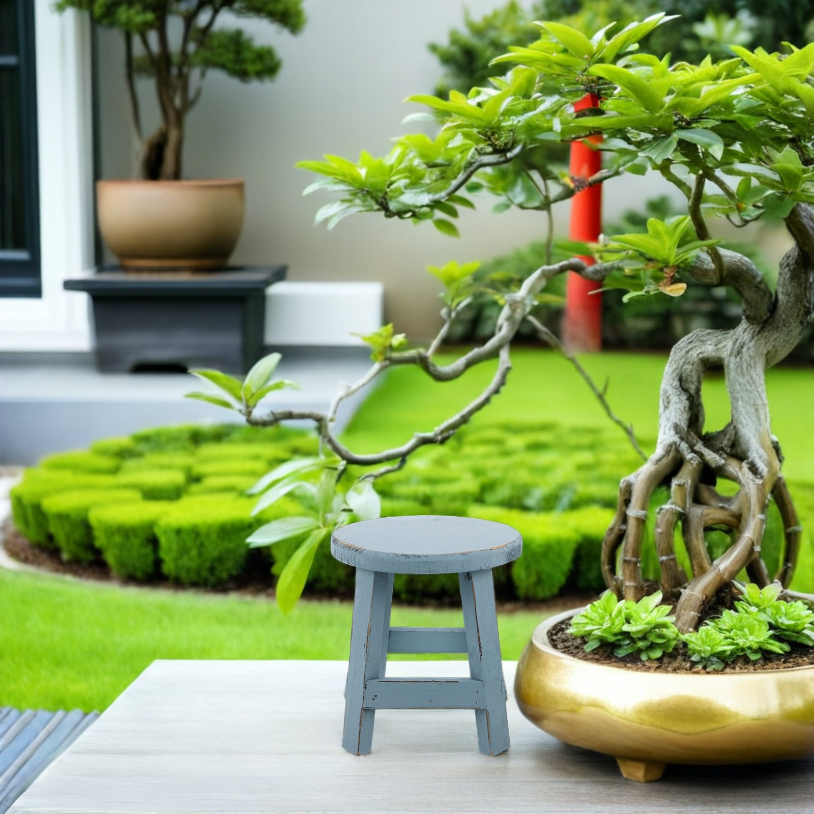 화분 받침대 겸용 스툴, 18cm, 원목 소재, 둥근  - Bonsai Garden Decor 리뷰 및 가격