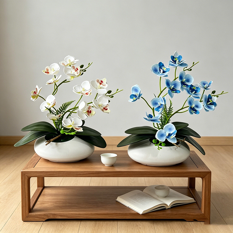 나비 난초 12 꽃 분재 작은 장식품 거실 장식 필름  - Bonsai Garden Decor 리뷰 및 가격